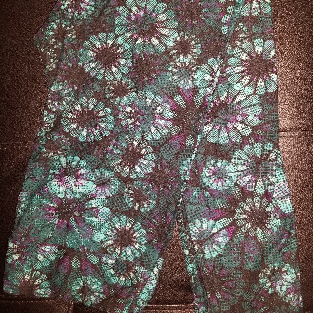 LuLaRoe TC Leggings - Blue and Purple Floral